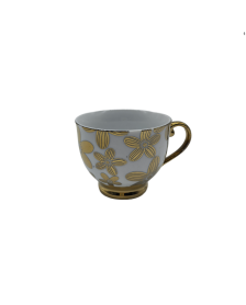 Gold Flower Porcelain Tea Cup,Coffee Cup With Gold Rim