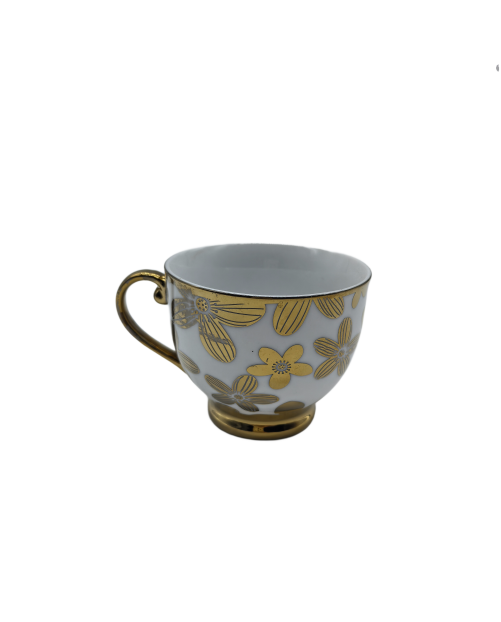 Gold Flower Porcelain Tea Cup,Coffee Cup With Gold Rim