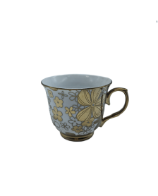 Gold Flower Porcelain Tea Cup,Coffee Cup With Gold Rim