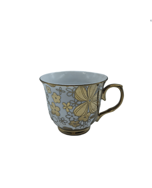 Gold Flower Porcelain Tea Cup,Coffee Cup With Gold Rim