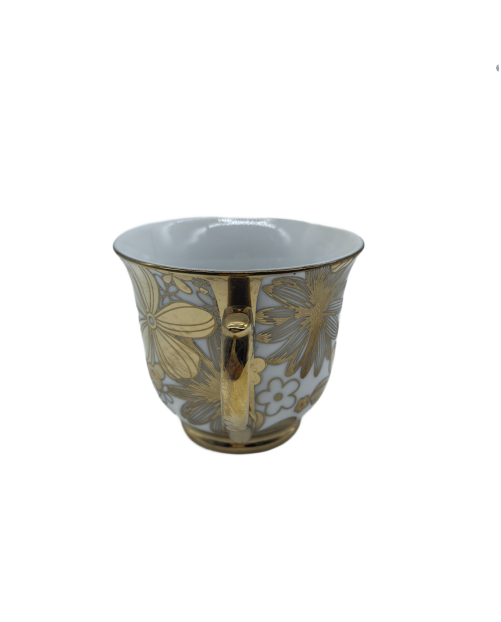 Gold Flower Porcelain Tea Cup,Coffee Cup With Gold Rim