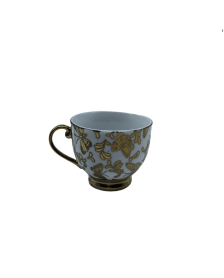 Gold Butterfly Porcelain Tea Cup,Coffee Cup With Gold Rim