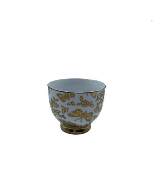 Gold Butterfly Porcelain Tea Cup,Coffee Cup With Gold Rim