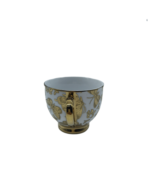 Gold Butterfly Porcelain Tea Cup,Coffee Cup With Gold Rim