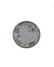 Butterfly Porcelain Saucer With Gold Rim,Plate For TeaCups