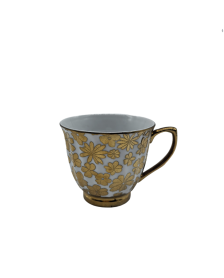 Gold Daisy Porcelain Tea Cup,Coffee Cup With Gold Rim