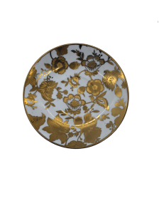 Gold Flora Porcelain Saucer With Gold Rim,Plate For TeaCups