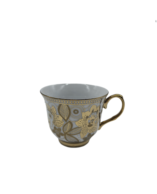 Gold Flower Porcelain Tea Cup,Coffee Cup With Gold Rim