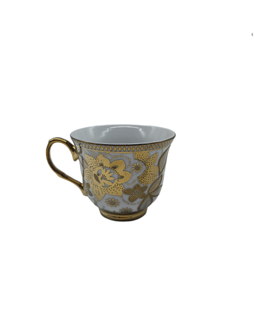 Gold Flower Porcelain Tea Cup,Coffee Cup With Gold Rim