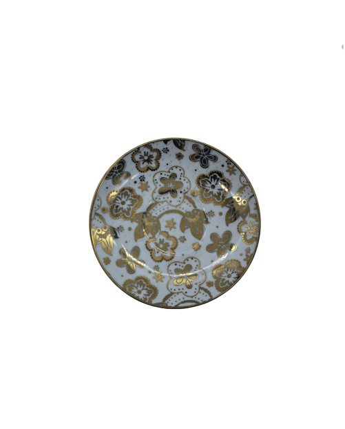 Prunus Mume Porcelain Saucer With Gold Rim,Plate For TeaCups