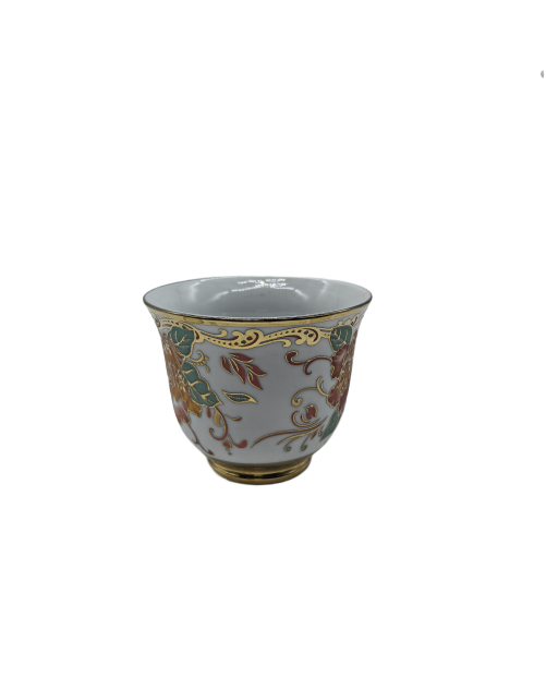 Peony Porcelain Tea Cup,Coffee Cup With Gold Rim