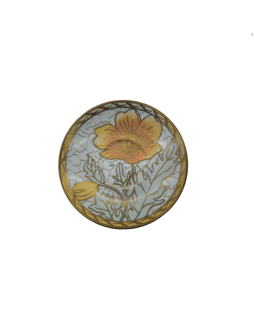Sunflower Porcelain Saucer With Gold Rim,Plate For TeaCups