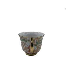 Peony Porcelain Tea Cup,Coffee Cup With Gold Rim