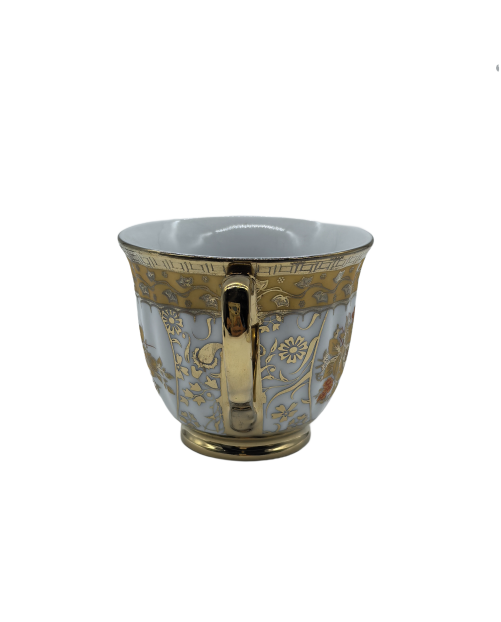 Court Style Porcelain Tea Cup,Coffee Cup With Gold Rim