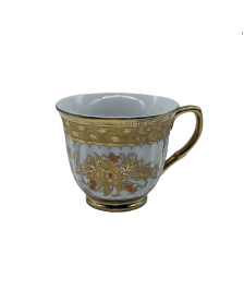 Court Style Porcelain Tea Cup,Coffee Cup With Gold Rim