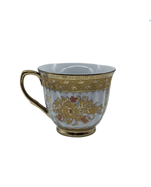 Court Style Porcelain Tea Cup,Coffee Cup With Gold Rim