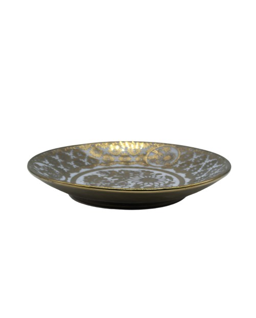 Porcelain Saucer With Flora Embossed Design,Plate For TeaCups