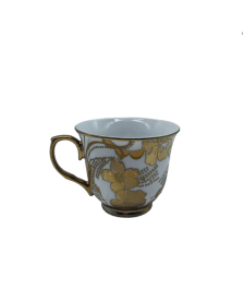 Gold Flora Porcelain Tea Cup,Coffee Cup With Gold Rim
