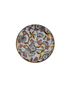 Flower And Fruit Porcelain Saucer With Gold Rim,Plate For TeaCups