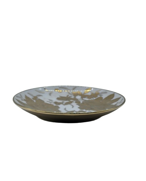 Gold Rose Porcelain Saucer With Gold Rim,Plate For TeaCups