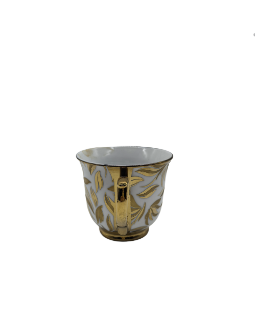 Gold Leaf  Porcelain Tea Cup,Coffee Cup With Gold Rim