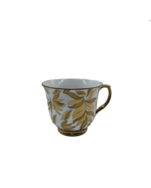 Gold Leaf  Porcelain Tea Cup,Coffee Cup With Gold Rim