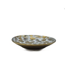 Gold Leaf Porcelain Saucer With Gold Rim,Plate For TeaCups