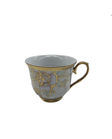 Country Rose Porcelain Tea Cup,Coffee Cup With Gold Rim