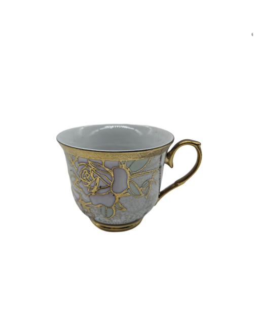 Country Rose Porcelain Tea Cup,Coffee Cup With Gold Rim