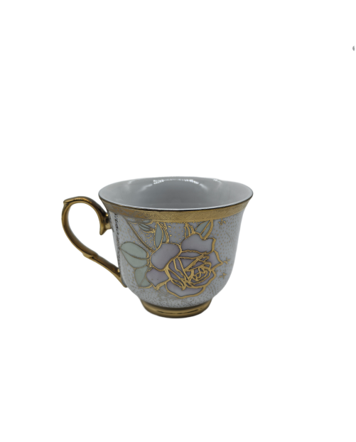Country Rose Porcelain Tea Cup,Coffee Cup With Gold Rim