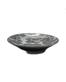 Silver Flower Porcelain Saucer With Silver Rim,Plate For TeaCups