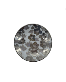 Silver Flower Porcelain Saucer With Silver Rim,Plate For TeaCups