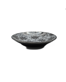 Silver Flower Porcelain Saucer With Silver Rim,Plate For TeaCups