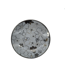 Hand-painted Flower Porcelain Saucer With Silver Rim,Plate For TeaCups