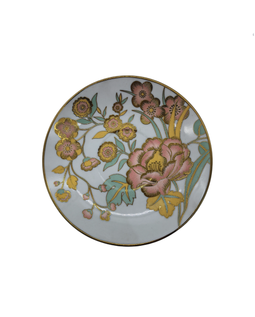 Gold Porcelain Tea Cup And Saucer Set,Peony Coffee Cup With Gold Rim