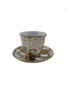 Euro Style Porcelain Tea Cup And Saucer Set,Coffee Cup With Gold Rim