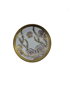 Pink Rose Porcelain Saucer With Gold Rim,Plate For TeaCups