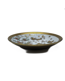 Flower And Butterfly Porcelain Saucer With Gold Rim,Plate For TeaCups
