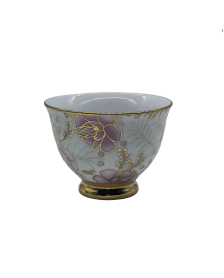 Purple Flower Porcelain Tea Cup,Coffee Cup With Gold Rim