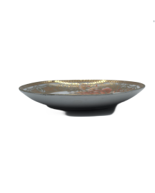 Red Rose Porcelain Saucer With Gold Rim,Plate For TeaCups