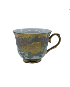 Gold Rose Porcelain Tea Cup,Coffee Cup With Gold Rim