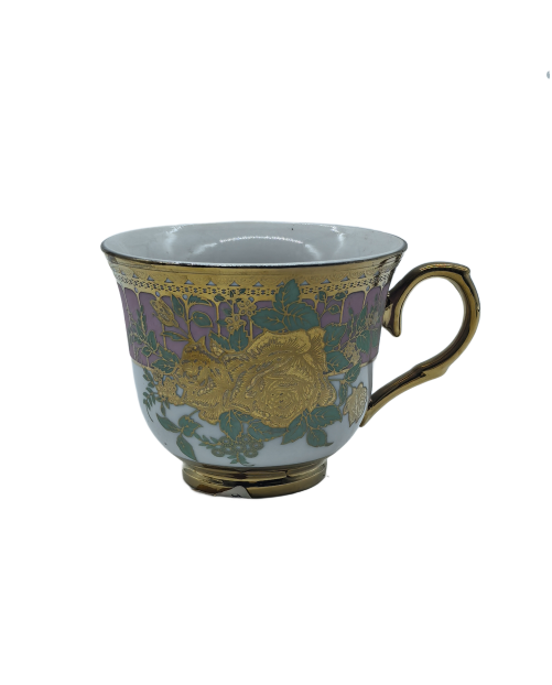 Gold Rose Porcelain Tea Cup,Coffee Cup With Gold Rim