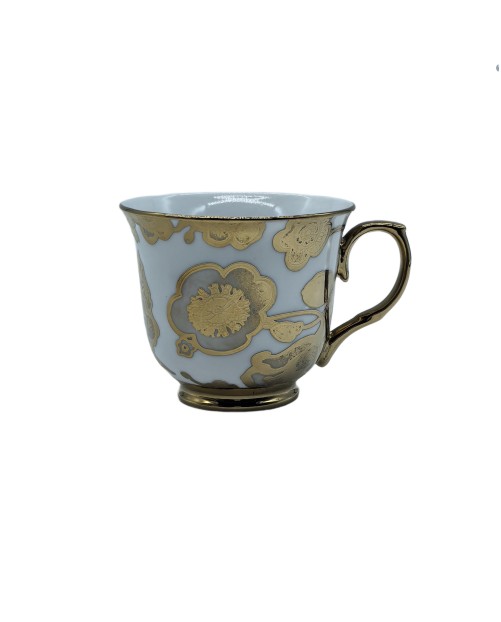 Gold Flower Porcelain Tea Cup,Coffee Cup With Gold Rim