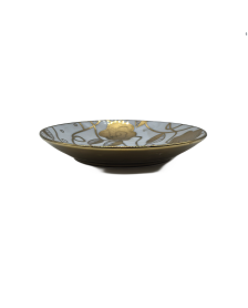Gold Flora Porcelain Saucer With Gold Rim,Plate For TeaCups