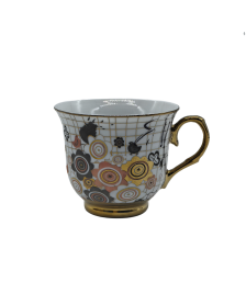 Flower And Chick Porcelain Tea Cup,Coffee Cup With Gold Rim