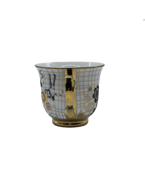 Flower And Chick Porcelain Tea Cup,Coffee Cup With Gold Rim