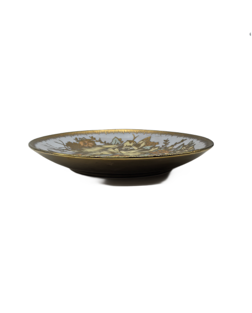 Yellow Sunflower Porcelain Saucer With Gold Rim,Plate For TeaCups