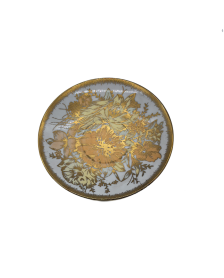 Yellow Sunflower Porcelain Saucer With Gold Rim,Plate For TeaCups