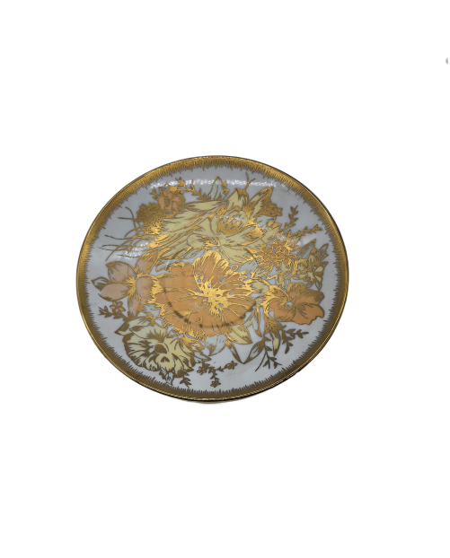 Yellow Sunflower Porcelain Saucer With Gold Rim,Plate For TeaCups