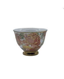 Vintage Flora Porcelain Tea Cup,Coffee Cup With Gold Rim